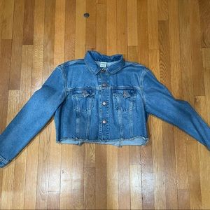 Pink - Cropped Jean Jacket- Small